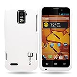 CoverON® Hard Rubberized Slim Case for ZTE Warp 4G LTE - with Cover Removal Pry Tool - White