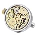 Men'sINBLUE Rhodium Plated Cufflinks Silver Gold Tone Functioning Works Watch Movements in Working Condition Steampunk Vintage