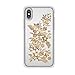 Speck Products Presidio Clear + Print Case for iPhone X, Shimmer Floral Metallic Yellow/Clear