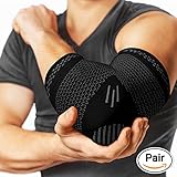 PowerLix Elbow Brace Compression Support (Pair) - Elbow Sleeve for Tendonitis, Tennis Elbow Brace and Golfers Elbow Treatment, Arthritis, Workouts, Weightlifting – Reduce Elbow Pain