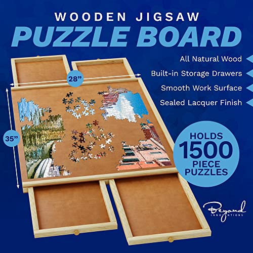 1500 Piece Wooden Jigsaw Puzzle Table 4 Drawers, Rotating Puzzle