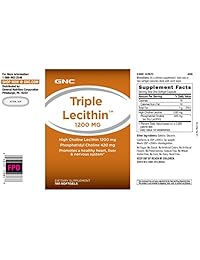GNC Triple Lecitina 0.042 oz, 180 cápsulas de gel suave.