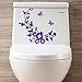 Mandystore Butterfly Mural Toilet Seat Wall Sticker for Bathroom Decoration Decals Decor (Purple)