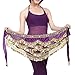 Pilot-trade Women's Triangular Belly Dancing Hip Scarf Wrap Skirt with Gold Coins Purple