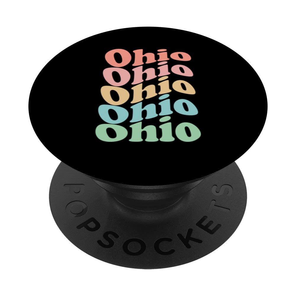Vintage 70's USA Hippie State - Retro Ohio PopSockets Swappable PopGrip