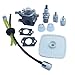 Kipa Carburetor Air Filter Fuel Line Spark Plug Maintenance Kit for Zama C1U-K47 C1U-K52 C1U-K29 ECHO SRM2100 GT2000 GT2100 PAS2000US PAS2000 PAS2100 PAS2110 SHC1700 SHC2100 GT2000 GT2100 Trimmer Carb