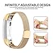 AK for Fitbit Alta HR Bands Milanese Stainless Steel Small Large Magnetic Closure, Adjustable Alta HR/Alta Accessories Metal Bands Straps for Fitbit Alta HR 2017/ Fitbit Alta 2016 (Gold, Small)
