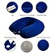 OXA Memory Foam Neck Pillow With 2 Pair of Earplugs, Double Buckcle, Dark Blue Travel Pillow