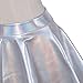 Shiny Metallic Holographic Hologram Skirt Silver Pleated Short Dress 2NE1 DARA,Silver,Free Size