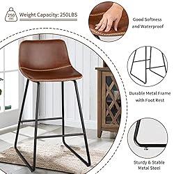 HeuGah Bar Stools Set of 4,Faux Leather Counter