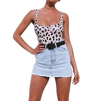 Monos Mujer Verano CortosAbsolute Mono de Costura de Leopardo para ...