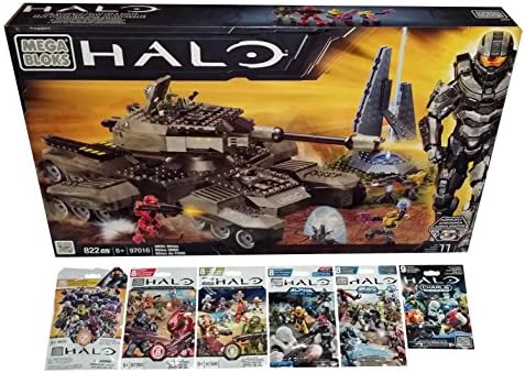 Mega Bloks Halo Bundle - UNSC Rhino (97016) + Series 7, 8, 9, Alpha, Bravo &amp; Charlie Mini Figure Blind Bags Mystery Pack (1 Pack of Each)