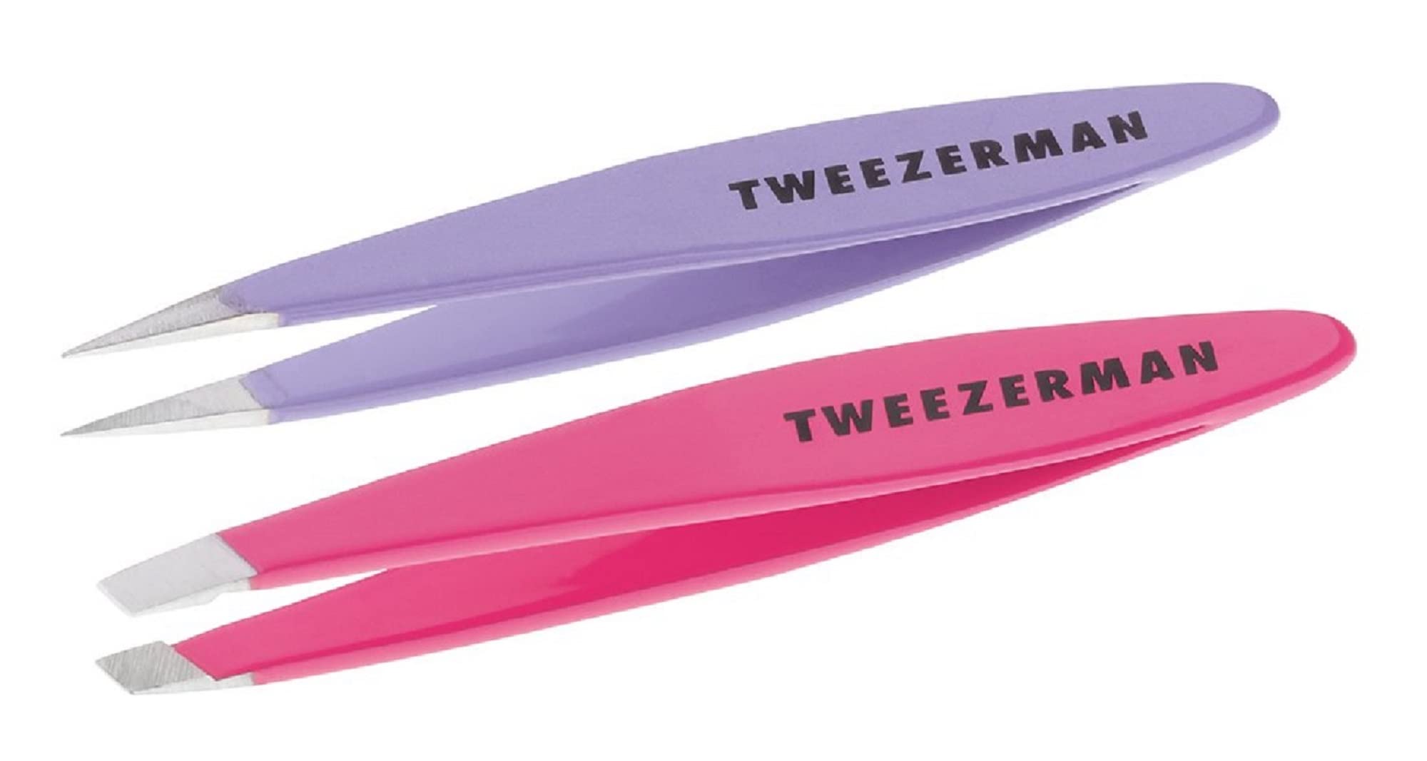 Photo 1 of Tweezerman Mini Slant and Point Tip Tweezer - Tweezers Set for Eyebrows, Facial Hair, Ingrown Hairs