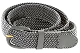 Belts.com Leather Covered Buckle Woven Elastic Stretch Belt, Gray, (S(32