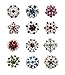 L'VOW Small Size Mixed Color Wedding Bridal Crystal Flower Brooches Pack of12 (Multicolor （2.2-3cm）)