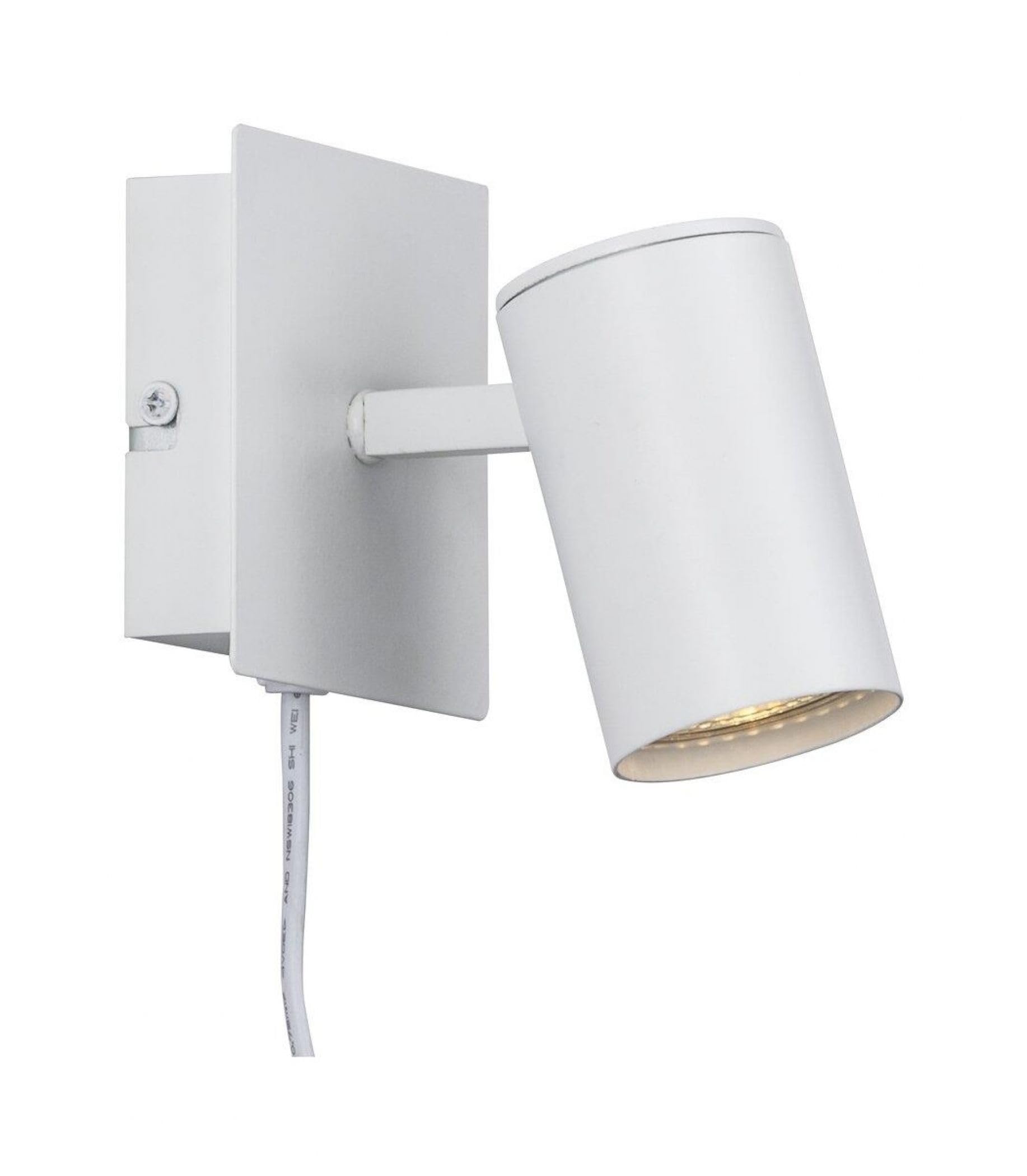 Nordlux Frida Indoor Wall Light White Metal GU10 Adjustable Head - Bedroom, Bedside, Living Room Plug in or Mains Powered, IP20