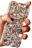 iPhone 7 Plus diamond case,iPhone 7 Plus Bling Rhinestone Case,3D Handmade Luxury Bling Sparkle Glitter Diamond Crystal Rhinestone Clear Back Phone Case Cover For iPhone 7 Plus,Crystal drops
