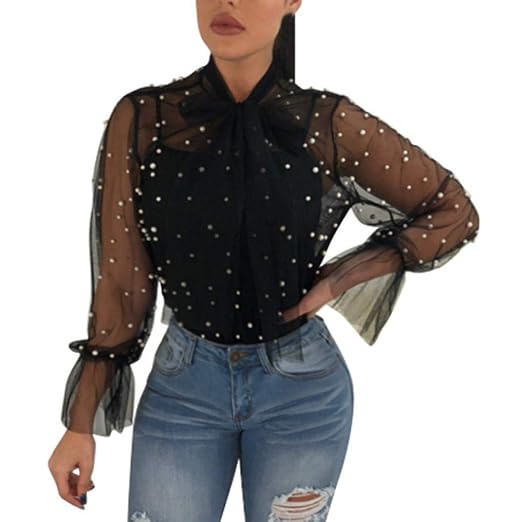Amazon Com Youngh 2019 Fashion Women Tops Summer Lace Long Sleeve
