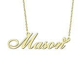BYBWBL Mason Name Pendant Necklace 18k Gold Plated
