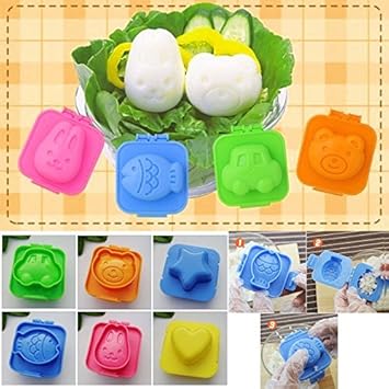 Set von 6 diffetent Cute Cartoon Eier Form Jelly Sushi Reis Formen Dekoration Form mit doppeltem Verwendungszweck