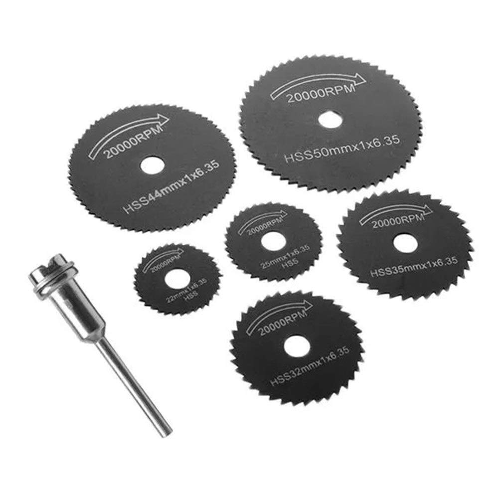 LHQHQ Circular Saw Blades, 7pcs HSS Black Saw Blades Cutting Discs