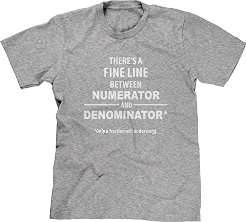 Blittzen Mens Fine Line - Only Fraction Understand, S, Light Gray