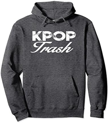 Unisex K-Pop Trash KPop Korean Music Fan Hooded Sweatshirt Medium Dark Heather