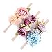 Flower Baby and Newborn Girls Headband Floral Crown Photo Props - Soft Elastic Design Set of 3 (C)