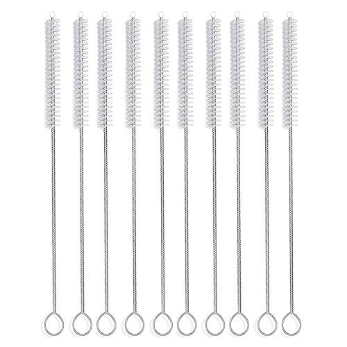 Long Straw Brush, Nylon Pipe Tube Cleaner 12-ihch X 2/5-inch set of 10 (12in)