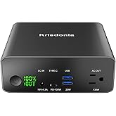Krisdonia 130W Portable Power Bank, 148WH/40000mAh Portable Laptop Charger Battery Backup with 110V AC Socket/ 100W Type-C Port/2 USB QC3.0 for CPAP Outdoor Camping Trip Hunting Emergency