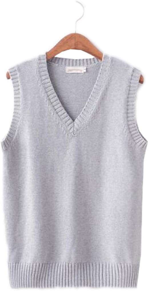 Amazon レディース ニット ベスト 女性 スクールベスト 制服 綿 コットンニット 綿ニットベスト スクールベスト オフィス Vネック ベスト 通販