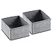 mDesign Soft Fabric Dresser Drawer and Closet Storage Organizer for Kids/Toddler Room, Nursery, Playroom, Bedroom - Textured Print - Organizing Bins in 3 Sizes - Set of 4 - Gray