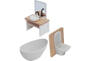 HAKIDZEL Mini Bathroom Furniture Mini Sink Doll House Dollhouse White