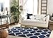 SAFAVIEH Area Rug 8x10 - Hudson Shag Collection - Large - Navy & Ivory, Trellis Pattern, Non-Shedding & Easy Cleaning, Ultra Plush Thick Pile, Ideal for Living Room, Bedroom, Dining Space (SGH280C)