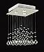 Saint Mossi Modern 3-Light K9 Crystal Chandelier, Flush Mount Ceiling Light, Raindrop Pendant Light, H18 x W12 x L12