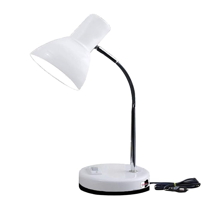 Designer Panda 360 Degree Flexible Metal Electric Table Lamp with White Pearl Finish (Multicolour)