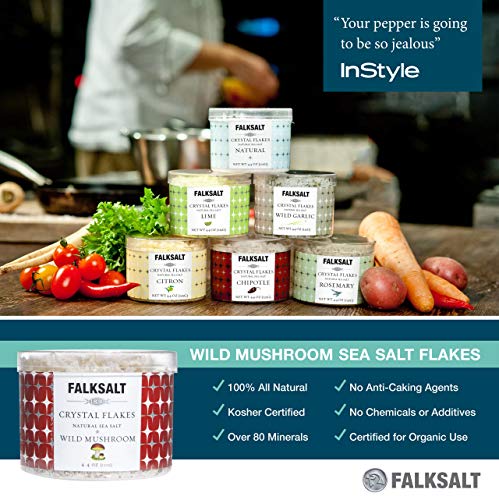 FALKSALT Wild Mushroom (Porcini) Sea Salt Flakes 9 Options - 4.4oz Great for Meat, Poultry, Seafood, Veggies. Use to Marinate or Premium Finishing Salt - Thumbnail 2