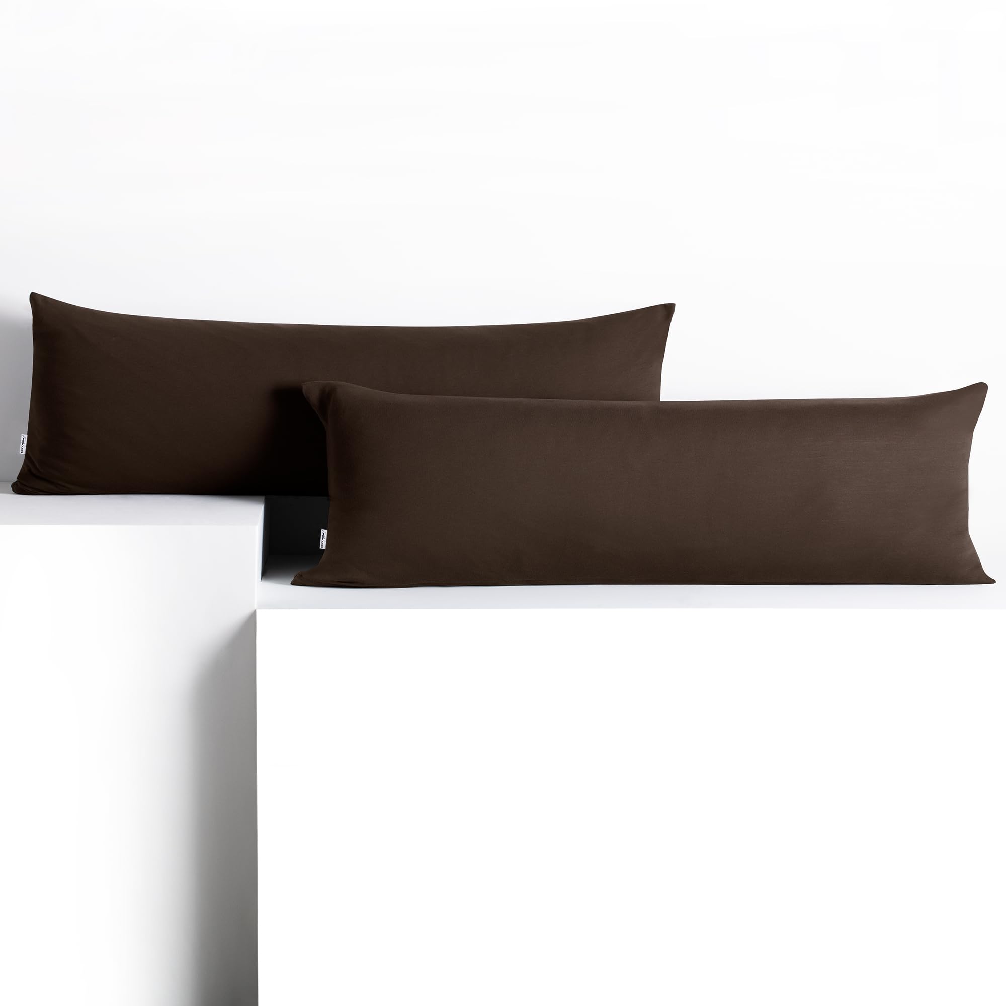 DecoKing 2 Pillowcases 40 x 200 cm Cotton Zip Brown Amber Chocolate