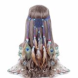 Hippie Headband Feather Dreamcatcher Headdress - AWAYTR New Fashion Boho Headwear Native American Headpiece Hippie Clothes Peacock Feather Hair Accessories