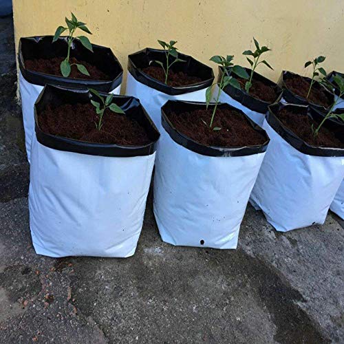VIVOSUN 50Pack 5 Gallon Grow Bags for Plants, BlackandWhite Thick