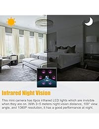 Cámara oculta, cámara espía, Nanny Cam para seguridad en el hogar, cámara espía HD 1080P portátil con visión nocturna y detección de movimiento para bebé mascota monitor por Cigplanet