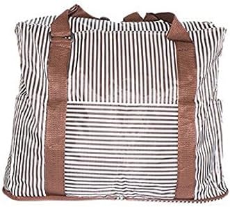 Minimal Life Foldable Travel Bag Large Capacity Lightweight Fashionable Waterproof Travel Duffel Bag Carry On Bag (Brown)