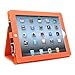Snugg iPad 2 Case - Smart Cover with Kick Stand & Lifetime Guarantee (Orange Leather) for Apple iPad 2