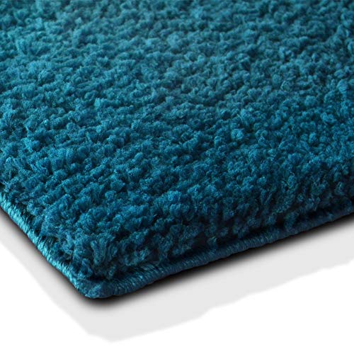 casa pura Bath Mats for Bathroom - 30" x 45" Teal Bathroom Rug | Ultra Absorbent, Self-Dry Microfiber, Non-Slip Bath Mats for Floors | Bath Rugs in 10 Fresh Colors - Thumbnail 4