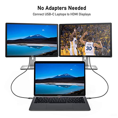 image for USB C to HDMI Cable Adapter,QGeeM 4FT Braided 4K@60Hz Cable Adapter(Th
