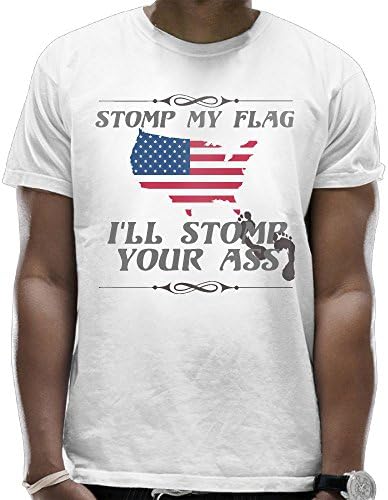Stomp My Flag Men Combed Round Combing Neck T-Shirts Casual Short Sleeve Quick Dry Shirts Tops