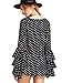 Verdusa Women's Polka Dot Layered Ruffle Sleeve Blouse Tops Black Large
