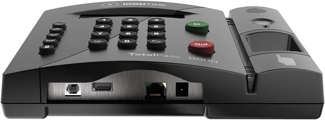 TotalPass B600 Biometric Fingerprint Employee Time Clock | 100% Identity Verification on Every Punch| Connect via USB, Network, Wi-Fi or Web| No Monthly Fees : Electronics