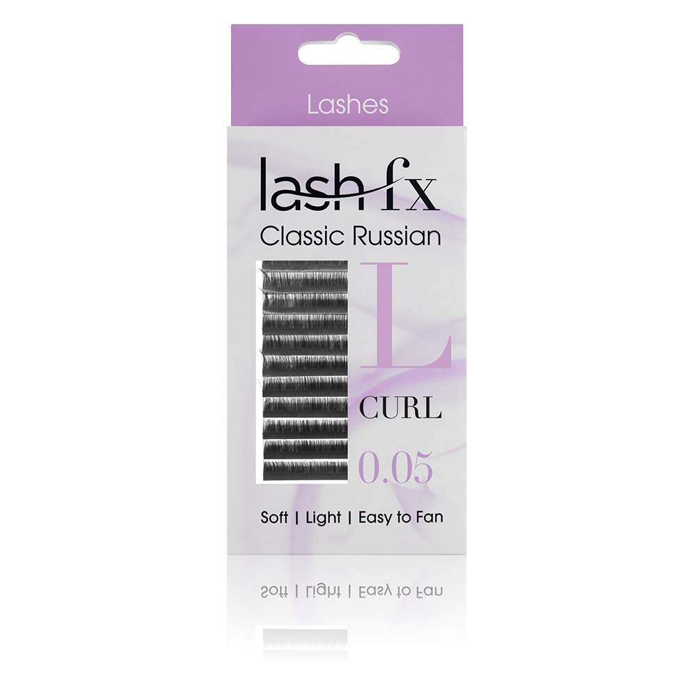 Lash FX L Curl Russian Volume 0.07mm Lightweight False Lashes - 14mm