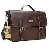Koolertron Vintage PU Leather Briefcase Laptop Shoulder Messenger Bag Business Tote(coffee)